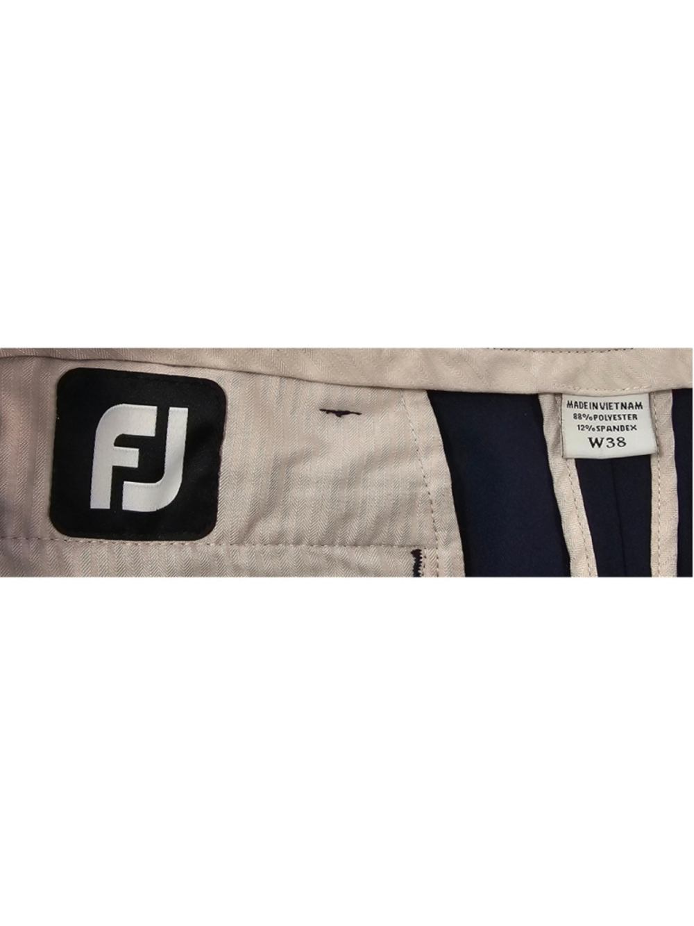 FJ Foot Joy sz 38 navy blue golf chino performance upf protect shorts preppy EUC - Picture 4 of 7